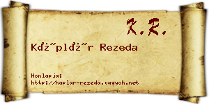 Káplár Rezeda névjegykártya